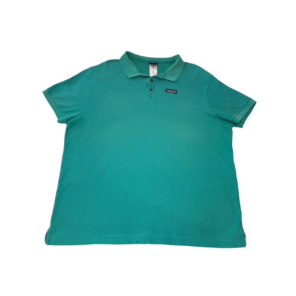 Patagonia Mens XXL Teal Green Organic Cotton Piqué Polo Shirt STY53420